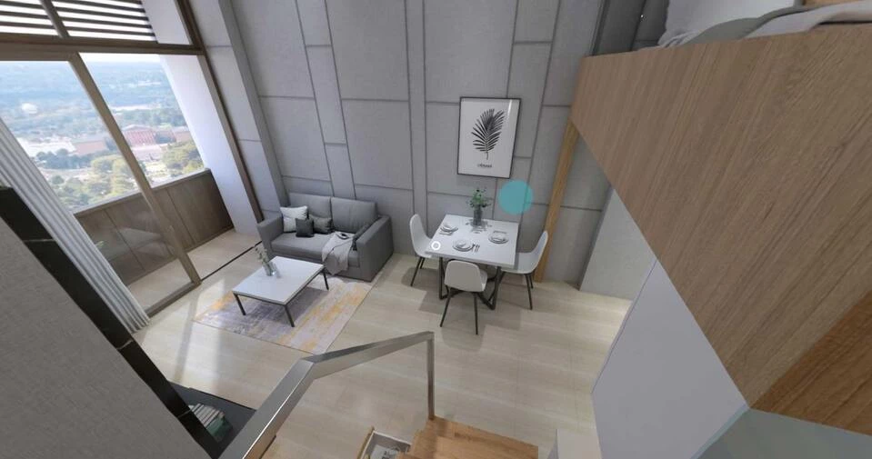 3BR-Loft-dining-living-room